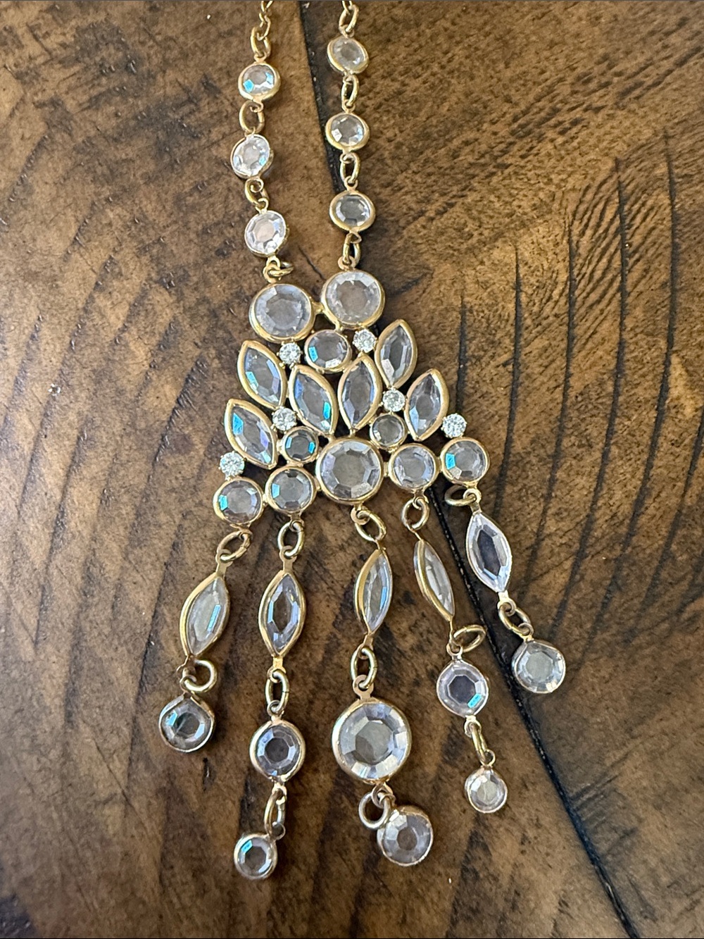 Rachel Zoe Gold-Tone Clear Crystal Fringe Pendant Necklace - Picture 2 of 7